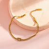 Women's Geometric Stainless Steel Chain Bracelet With Vacuum Electroplated Gold Tone Finish