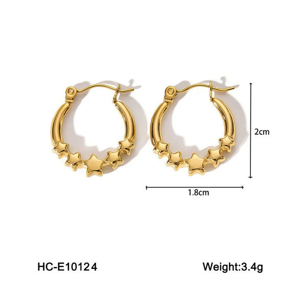 Women's Geometric Stainless Steel Cshaped Electroplated Earrings