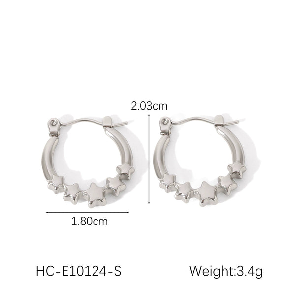 Women's Geometric Stainless Steel Cshaped Electroplated Earrings
