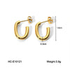Women's Geometric Stainless Steel Cshaped Electroplated Earrings