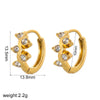 Women's Geometric Stainless Steel Diamondencrusted Electroplated Earrings