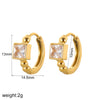 Women's Geometric Stainless Steel Diamondencrusted Electroplated Earrings