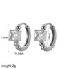 Women's Geometric Stainless Steel Diamondencrusted Electroplated Earrings