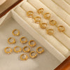 Women's Geometric Stainless Steel Diamondencrusted Electroplated Earrings