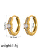 Women's Geometric Stainless Steel Diamondencrusted Electroplated Earrings