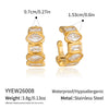 Women's Geometric Stainless Steel Ear Cuff With Vacuum Electroplated Finish Minimalist Jewelry Wholesale