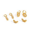 Women's Geometric Stainless Steel Earrings With Diamond Accents And 18K Gold Pvd Vacuum Plating Light Luxury Style