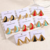 Women's Geometric Stainless Steel Earrings With Enamel Drip Glaze Retro Fashion Design For Wholesale