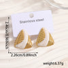 Women's Geometric Stainless Steel Earrings With Enamel Drip Glaze Retro Fashion Design For Wholesale