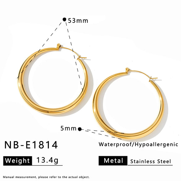 Women's Geometric Stainless Steel Earrings With Gold Electroplated Finish Simple Trendy Non Fading Jewelry