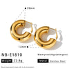Women's Geometric Stainless Steel Earrings With Gold Electroplated Finish Simple Trendy Non Fading Jewelry