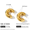 Women's Geometric Stainless Steel Earrings With Gold Electroplated Finish Simple Trendy Non Fading Jewelry