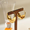 Women’s Geometric Stainless Steel Earrings With 18K Gold Vacuum Plating Simple Retro Style
