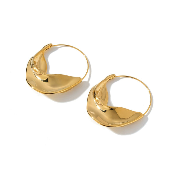 Women’s Geometric Stainless Steel Earrings With 18K Gold Vacuum Plating Simple Retro Style