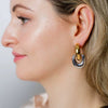 Women's Geometric Stainless Steel Earrings With Real Gold Plating Circle And Semicircle Shapes