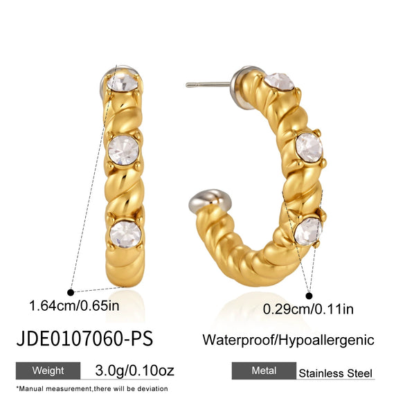 Women's Geometric Stainless Steel Earrings With Titanium Steel Posts And Vacuum Pvd Gold Plating Elegant Jewelry