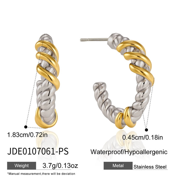 Women's Geometric Stainless Steel Earrings With Titanium Steel Posts And Vacuum Pvd Gold Plating Elegant Jewelry