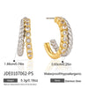 Women's Geometric Stainless Steel Earrings With Titanium Steel Posts And Vacuum Pvd Gold Plating Elegant Jewelry