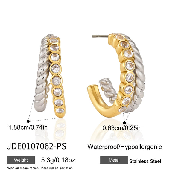 Women's Geometric Stainless Steel Earrings With Titanium Steel Posts And Vacuum Pvd Gold Plating Elegant Jewelry