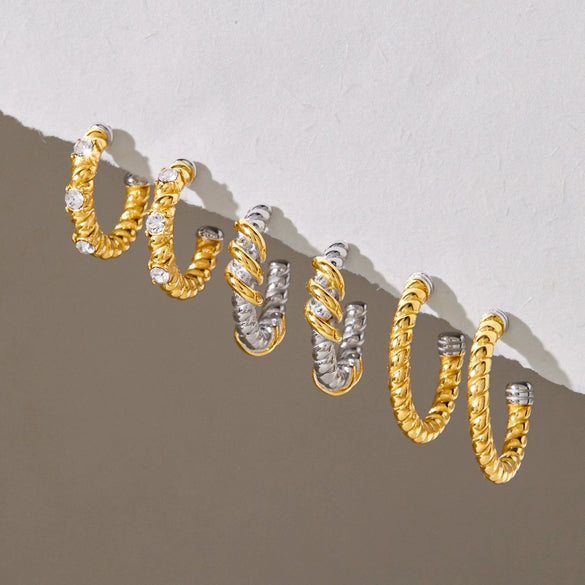 Women's Geometric Stainless Steel Earrings With Titanium Steel Posts And Vacuum Pvd Gold Plating Elegant Jewelry