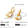 Women's Geometric Stainless Steel Earrings With White Shell Inlay And 18K Vacuum Plated Finish Simple Light Luxury Style