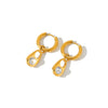 Women’s Geometric Stainless Steel Earrings With Zircon Accents And 18K Vacuum Plated Finish Simple Trendy Fashion Jewelry
