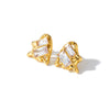 Women's Geometric Stainless Steel Earrings With Zircon Inlay And 18K Vacuum Plated Light Luxury Finish