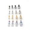 Women's Geometric Stainless Steel Electroplated Sixclaw Round Zircon Ear Studs