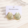 Women's Geometric Stainless Steel Enamel Drip Glaze Drop Earrings Elegant Light Luxury Fashion Jewelry