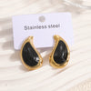 Women's Geometric Stainless Steel Enamel Drip Glaze Drop Earrings Elegant Light Luxury Fashion Jewelry