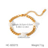 Women's Geometric Stainless Steel Freshwater Pearl Bracelet With Electroplating Style