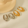 Women's Geometric Stainless Steel Gold Plated Electroplated Hollow Earrings