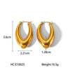 Women's Geometric Stainless Steel Gold Plated Electroplated Hollow Earrings