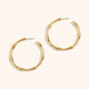 Women's Geometric Stainless Steel Goldplated Open Bamboo Knot Hoop Earrings Statement Jewelry