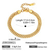 Women's Geometric Stainless Steel Jewelry Set With Vacuum Gold Plated Chain Necklace And Bracelet