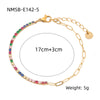 Women's Geometric Stainless Steel 18K Electroplated Fine Diamond Bracelet