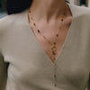 Women's Geometric Stainless Steel Long Necklace With Pvd Vacuum Gold Plated Finish And Lobster Clasp Wholesale