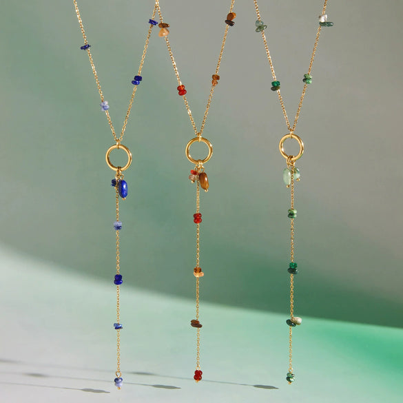 Women's Geometric Stainless Steel Long Necklace With Pvd Vacuum Gold Plated Finish And Lobster Clasp Wholesale