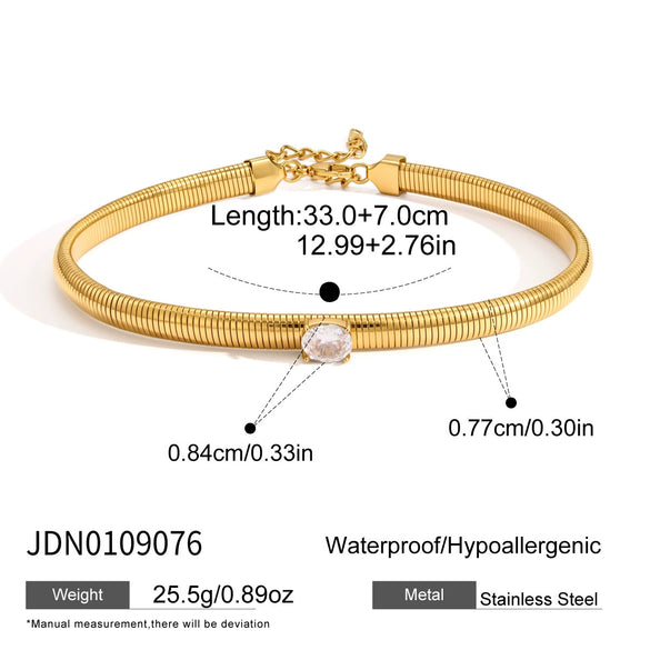 Women's Geometric Stainless Steel Necklace With Acrylic Pearl Pendant And Pvd Vacuum Gold Plating