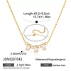 Women's Geometric Stainless Steel Necklace With Acrylic Pearls And Pvd Gold Plating