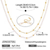 Women's Geometric Stainless Steel Necklace With Acrylic Pearls And Pvd Gold Plating