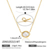 Women's Geometric Stainless Steel Necklace With Glass Pendant Pvd Vacuum Gold Plated Regular Chain