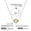 Women's Geometric Stainless Steel Necklace With Glass Pendant Pvd Vacuum Gold Plated Regular Chain
