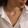 Women's Geometric Stainless Steel Necklace With Glass Pendant Pvd Vacuum Gold Plated Regular Chain