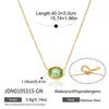 Women's Geometric Stainless Steel Necklace With Glass Pendant Pvd Vacuum Gold Plated Regular Chain