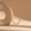 Women's Geometric Stainless Steel Necklace With Gold Vacuum Plating Simple Fashion Jewelry Accessory
