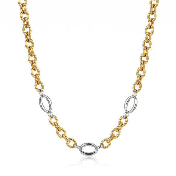 Women's Geometric Stainless Steel Necklace With Gold Vacuum Plating Simple Fashion Jewelry Accessory
