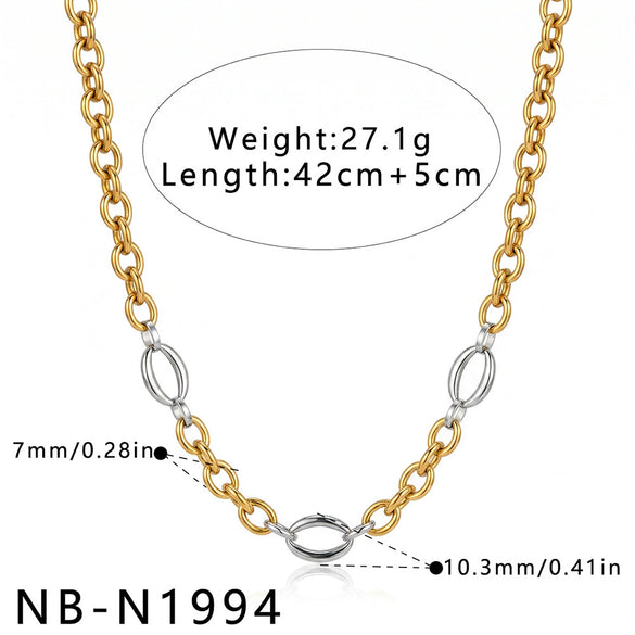 Women's Geometric Stainless Steel Necklace With Gold Vacuum Plating Simple Fashion Jewelry Accessory