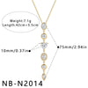 Women’s Geometric Stainless Steel Necklace With Heart Round And Square Shapes Zircon And Rhinestone Inlay Vacuum Plated Finish