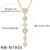 Women’s Geometric Stainless Steel Necklace With Heart Round And Square Shapes Zircon And Rhinestone Inlay Vacuum Plated Finish